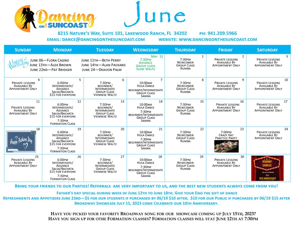Calendar Dancing On The Suncoast Social Dance Events